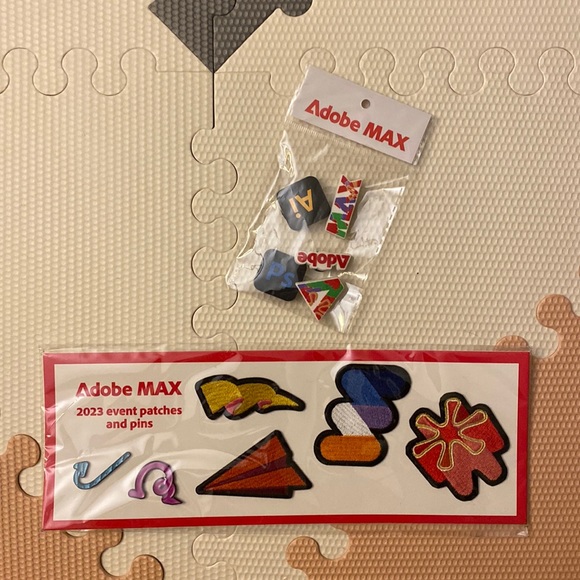 Adobe Max 2023 patches and pins and croc charms - Picture 1 of 4